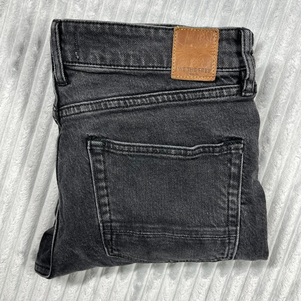 We The Free People Cuffed Slim Boyfriend Jeans Women's 28 (Fits 30x29) Black